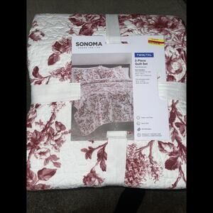 Sonoma Red and White Duvet Cover Set